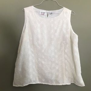 VGT Fully-lined Embroidered Tank Top